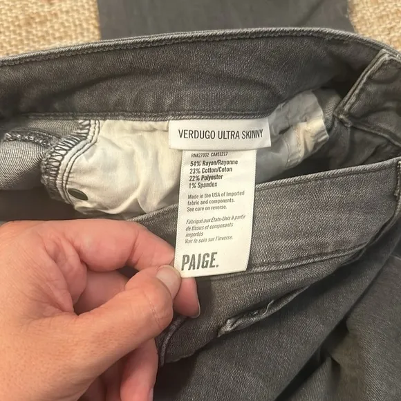 Paige Gray Verdugo Ultra Skinny Stretch Jeans Sz 30