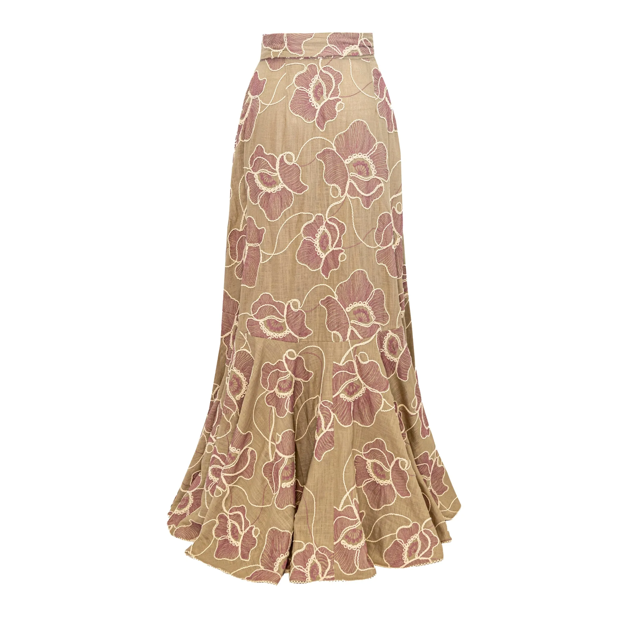 Penelope Skirt- Beige/Pink Floral