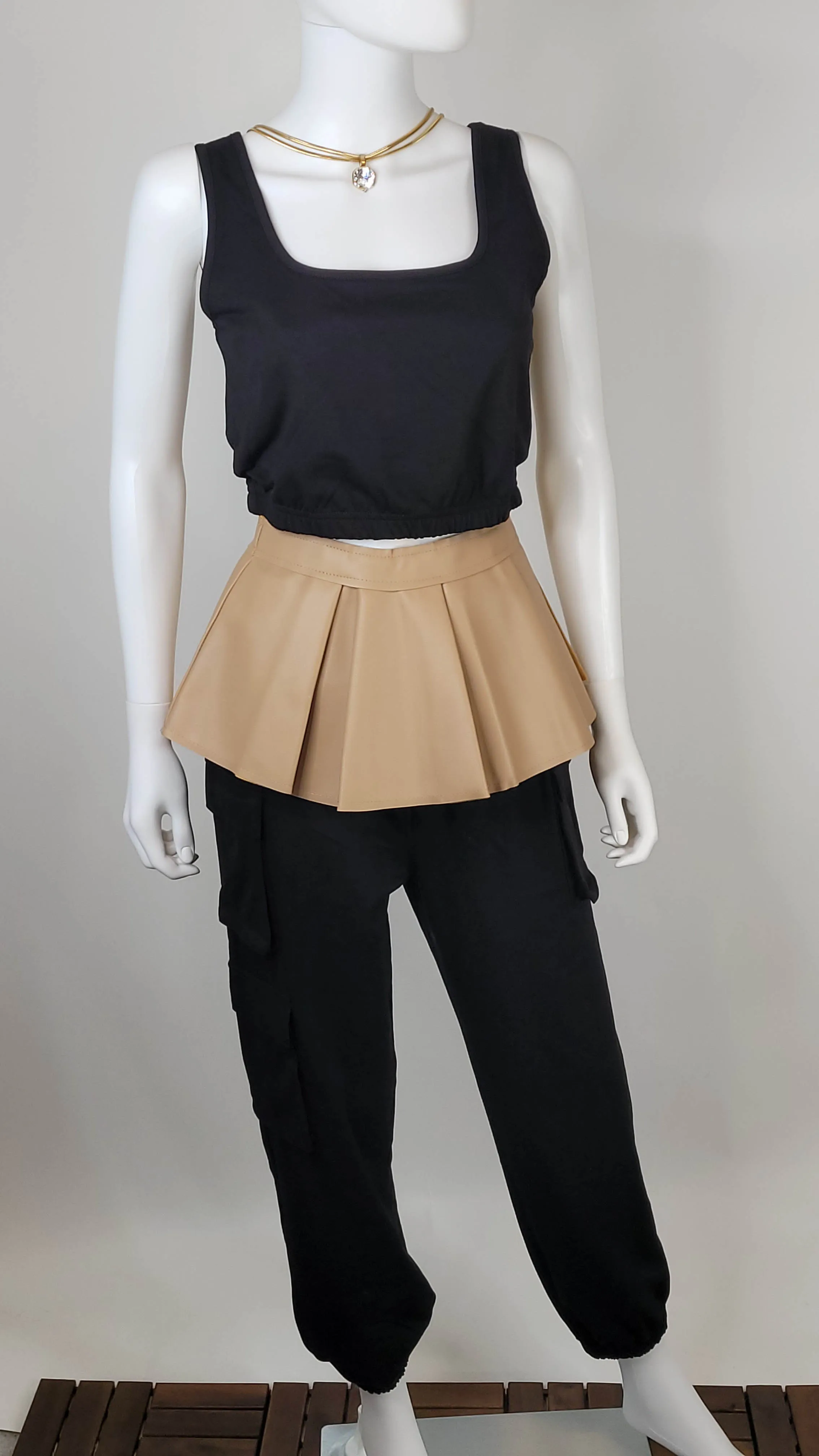 Peplum Corset Belt With Adjustable Tie Closure