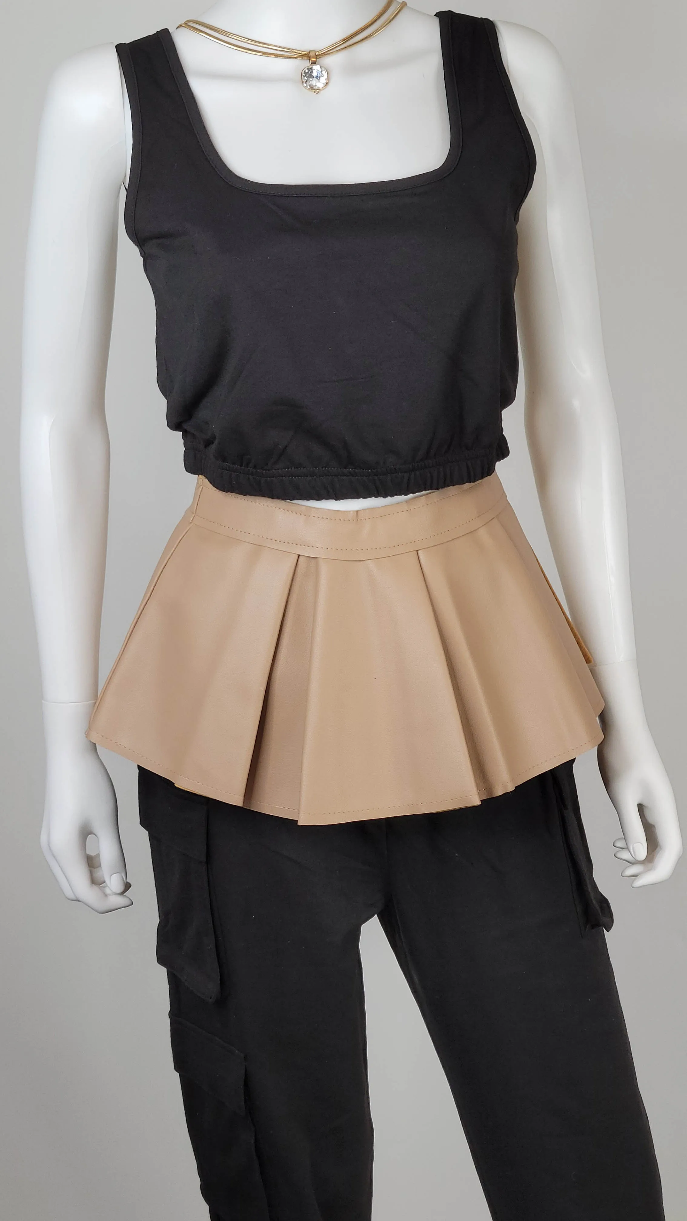 Peplum Corset Belt With Adjustable Tie Closure