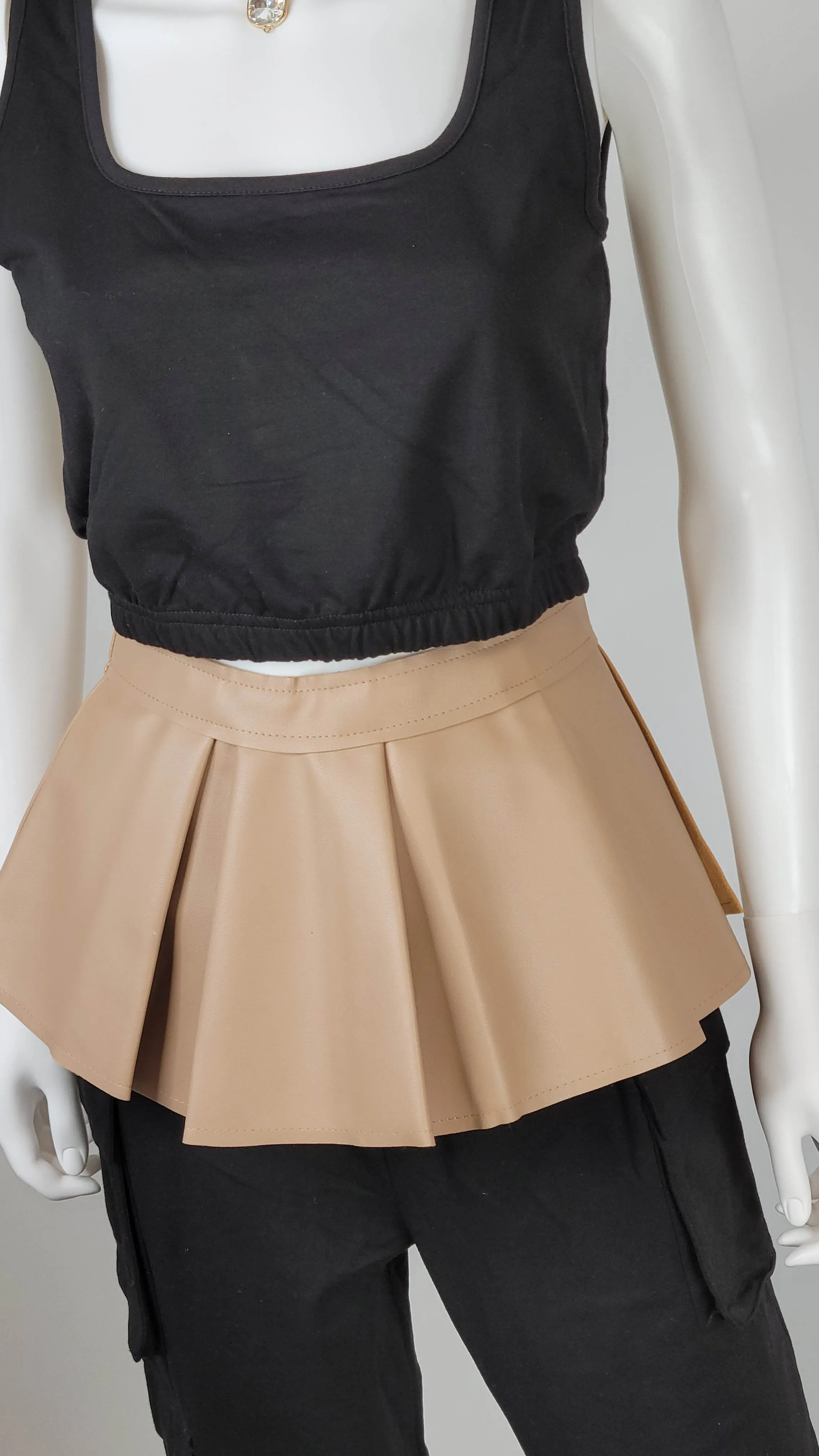 Peplum Corset Belt With Adjustable Tie Closure