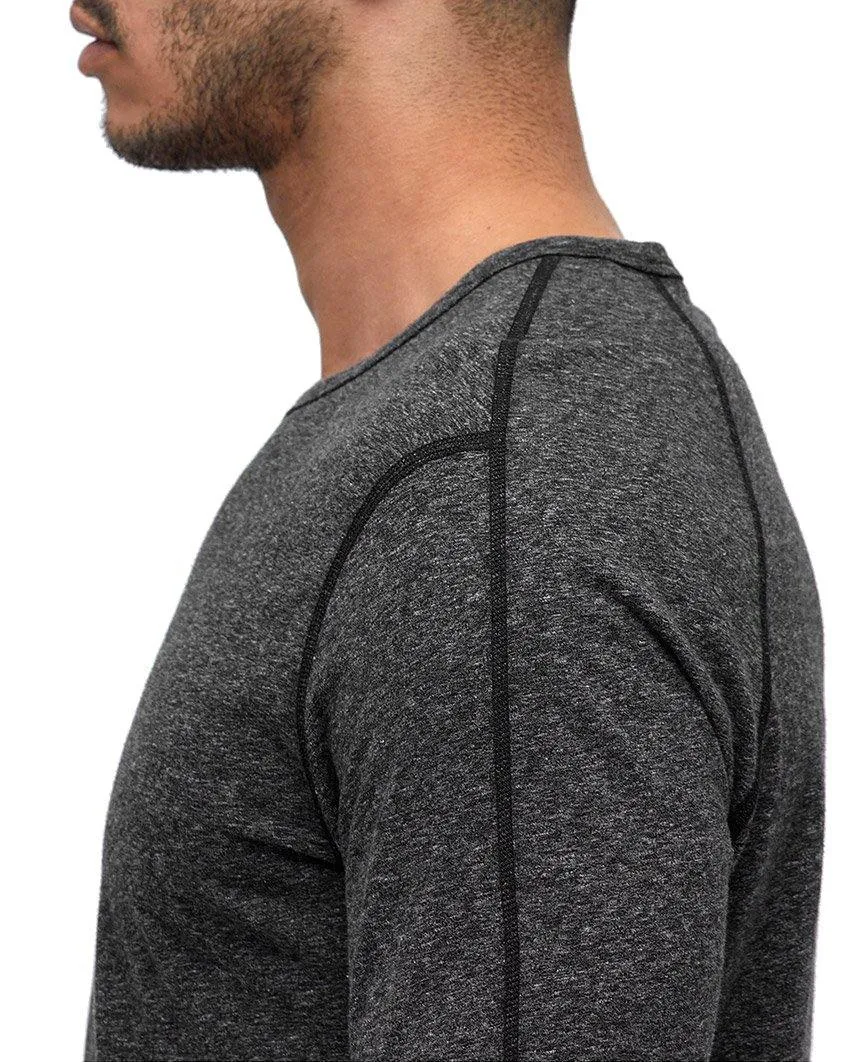 Pima Jersey T-Shirt Long Sleeve Heather Black