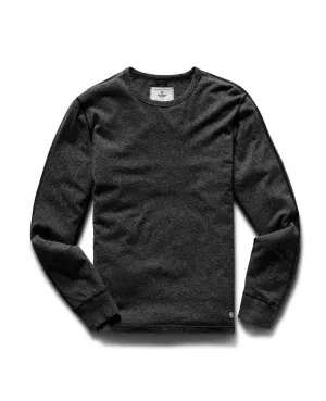 Pima Jersey T-Shirt Long Sleeve Heather Black