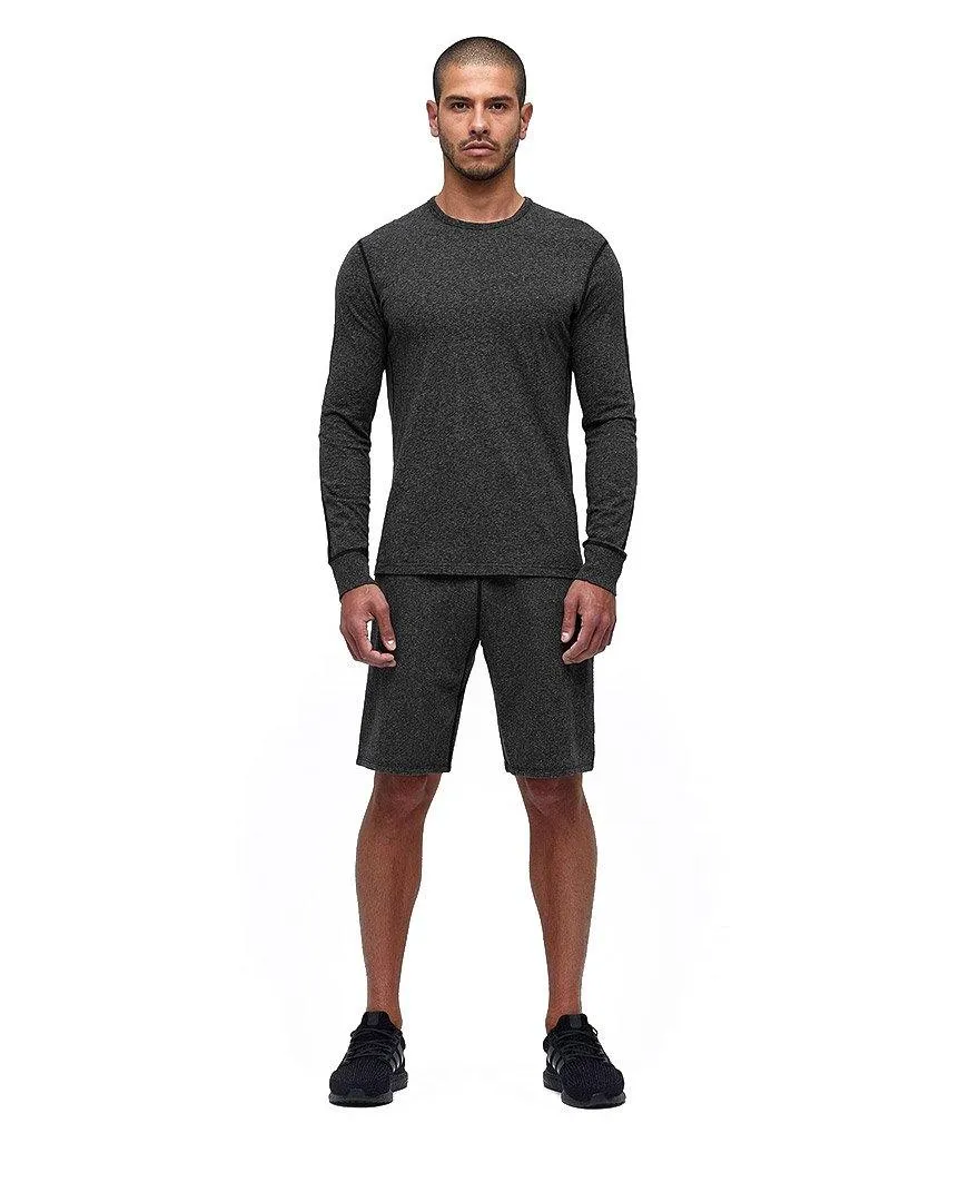 Pima Jersey T-Shirt Long Sleeve Heather Black