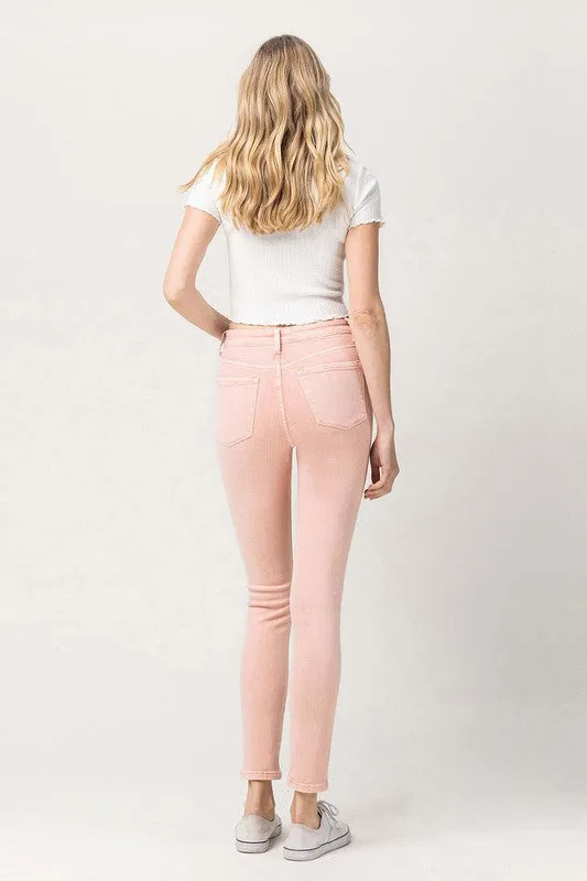 Pink High Rise Skinny Jeans from Vervet