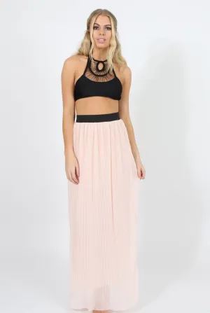 Pink Pleated Maxi Skirt - Shanice
