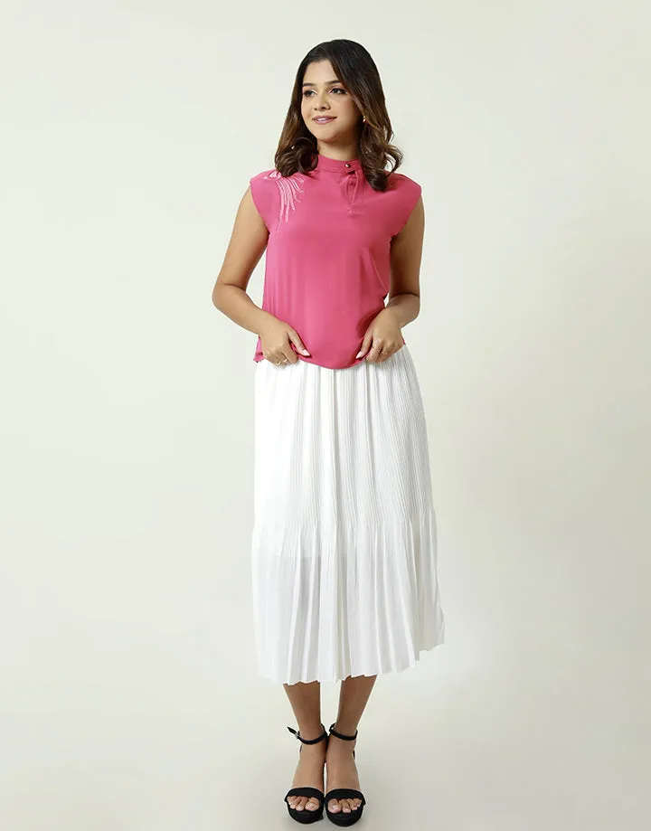 Placement Pleated Skirt