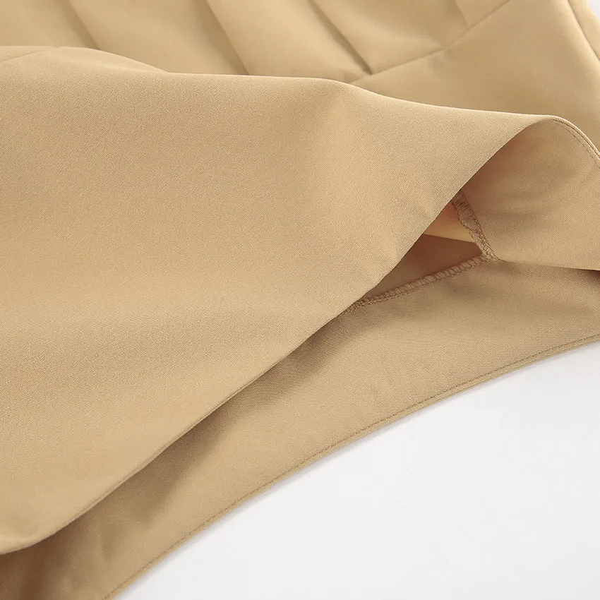 Pleated Maxi Skirt With High Waist And Lateral Zip