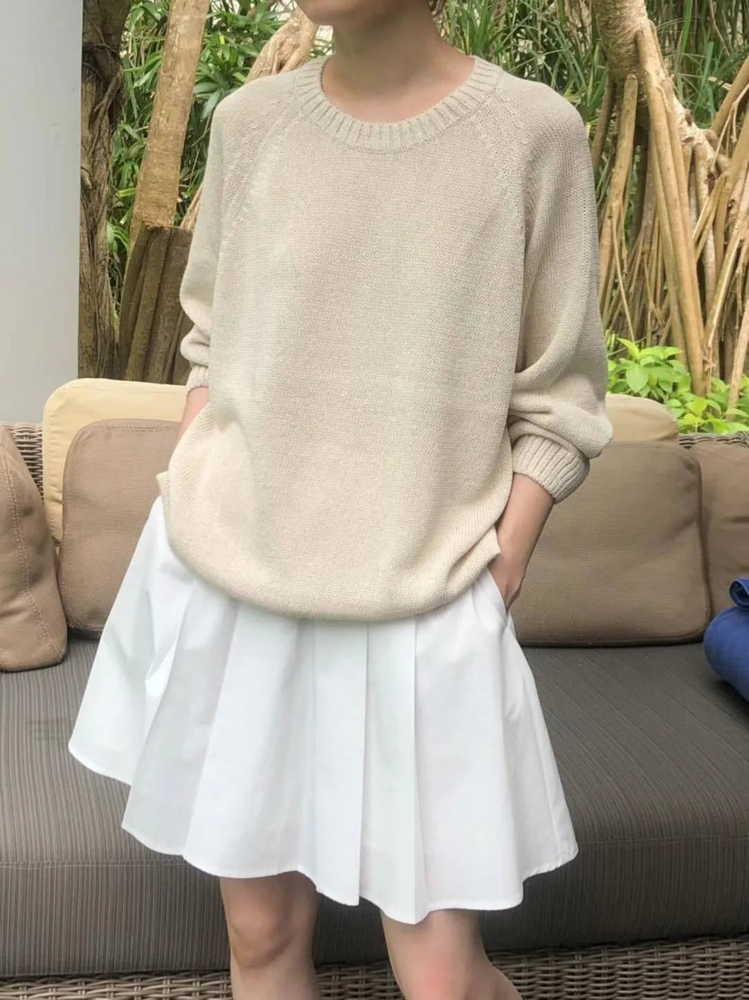 Pleated White skirt