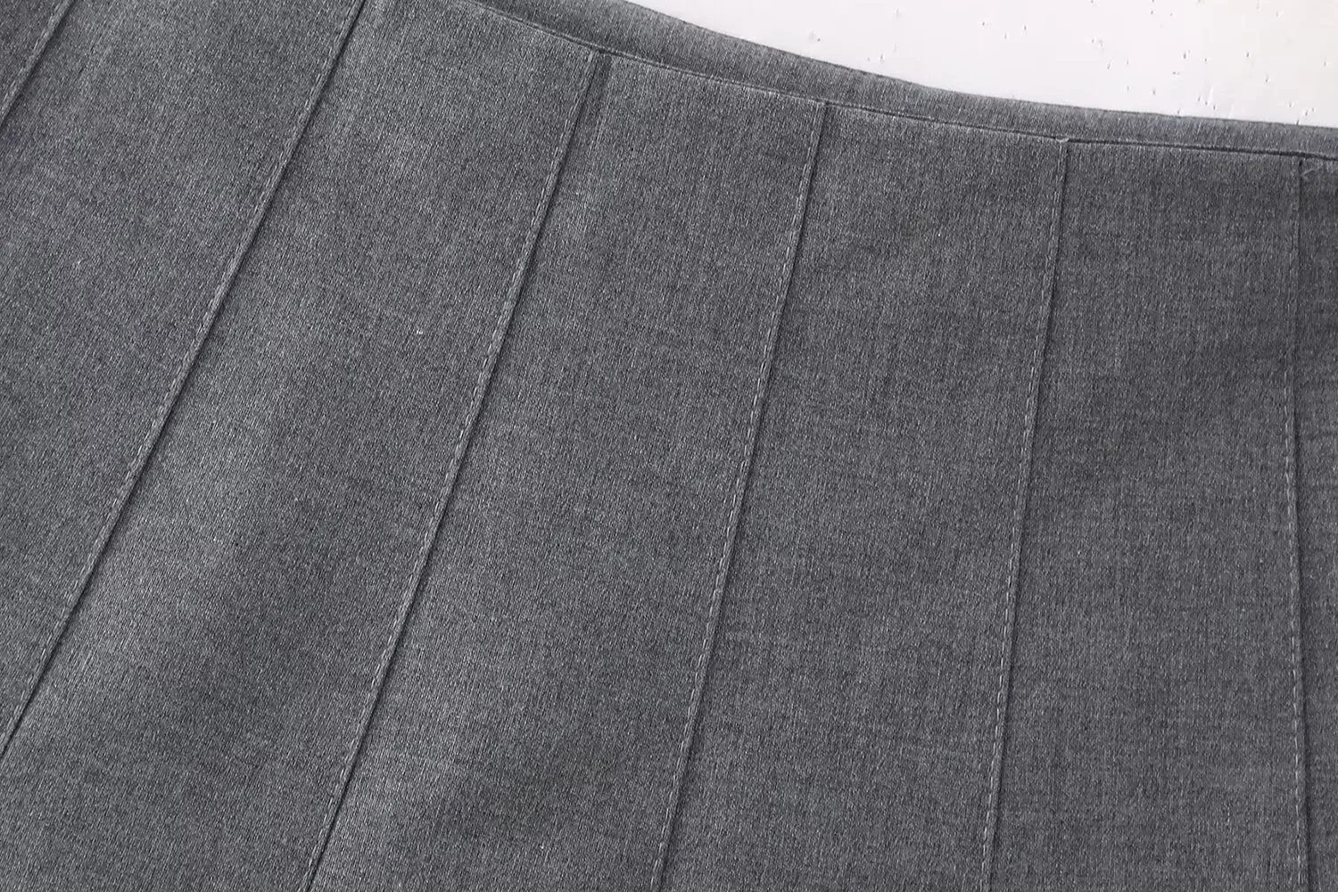 Pleated Woolen Mini Skirt