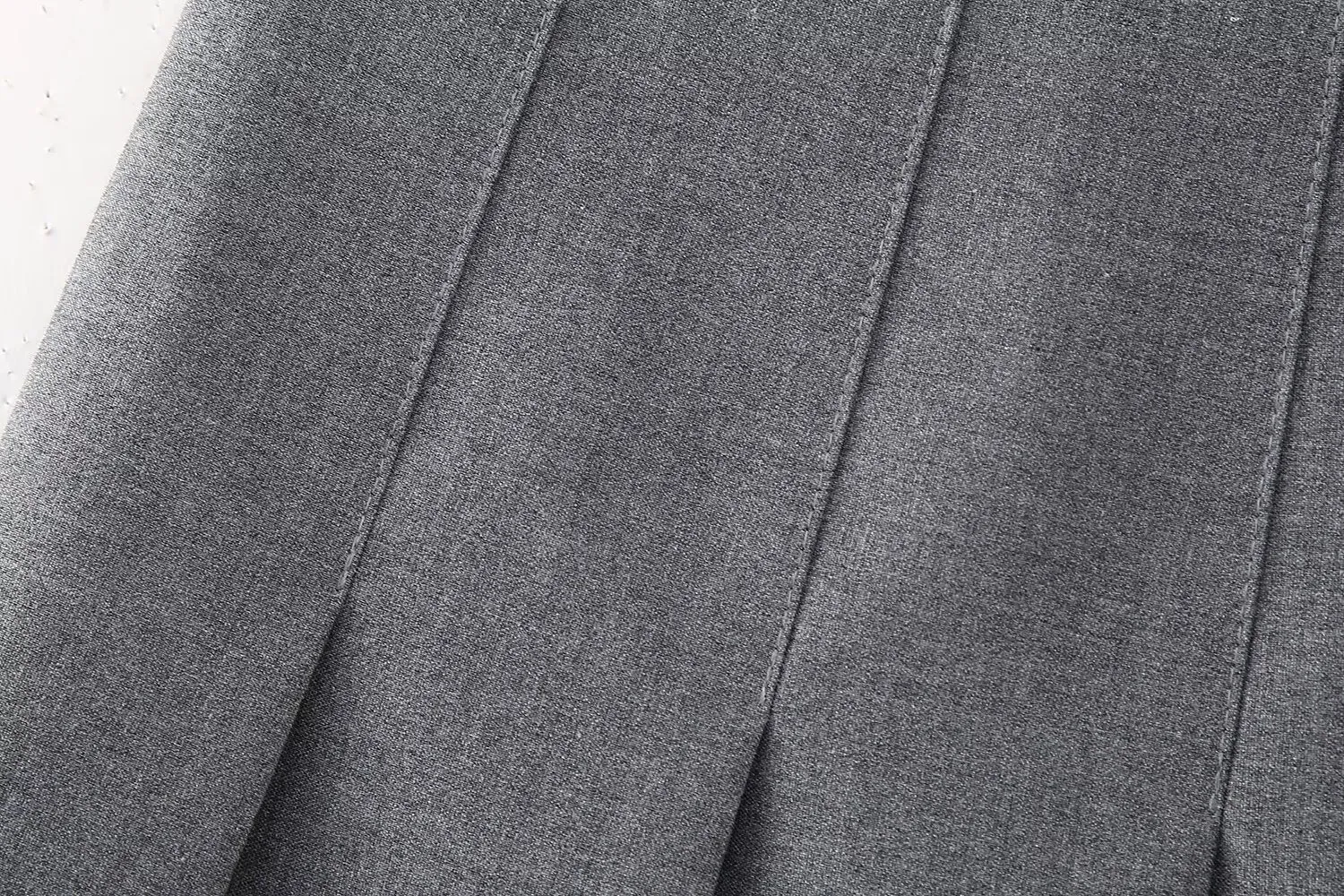 Pleated Woolen Mini Skirt