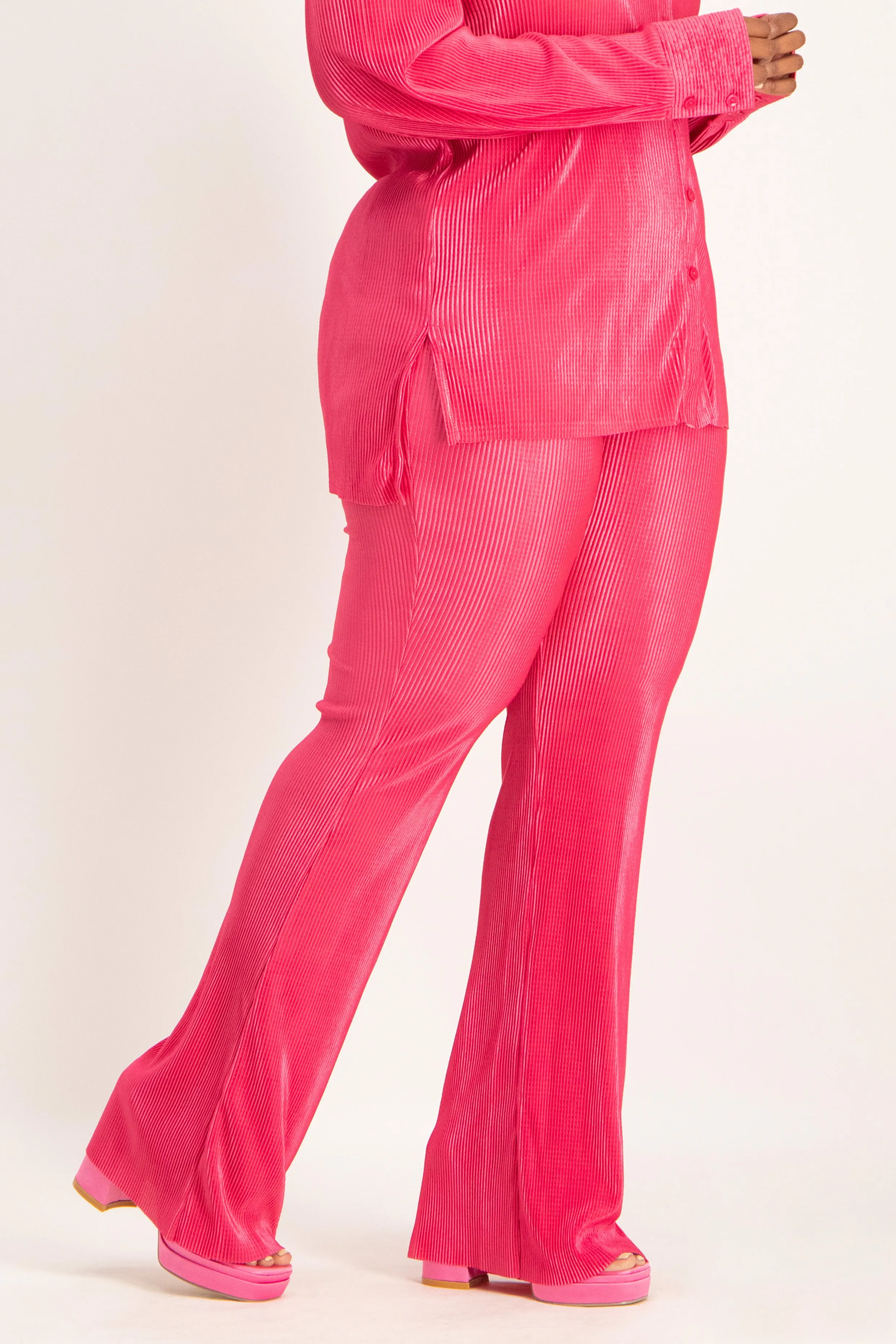 Plisse Slim Fit Pants