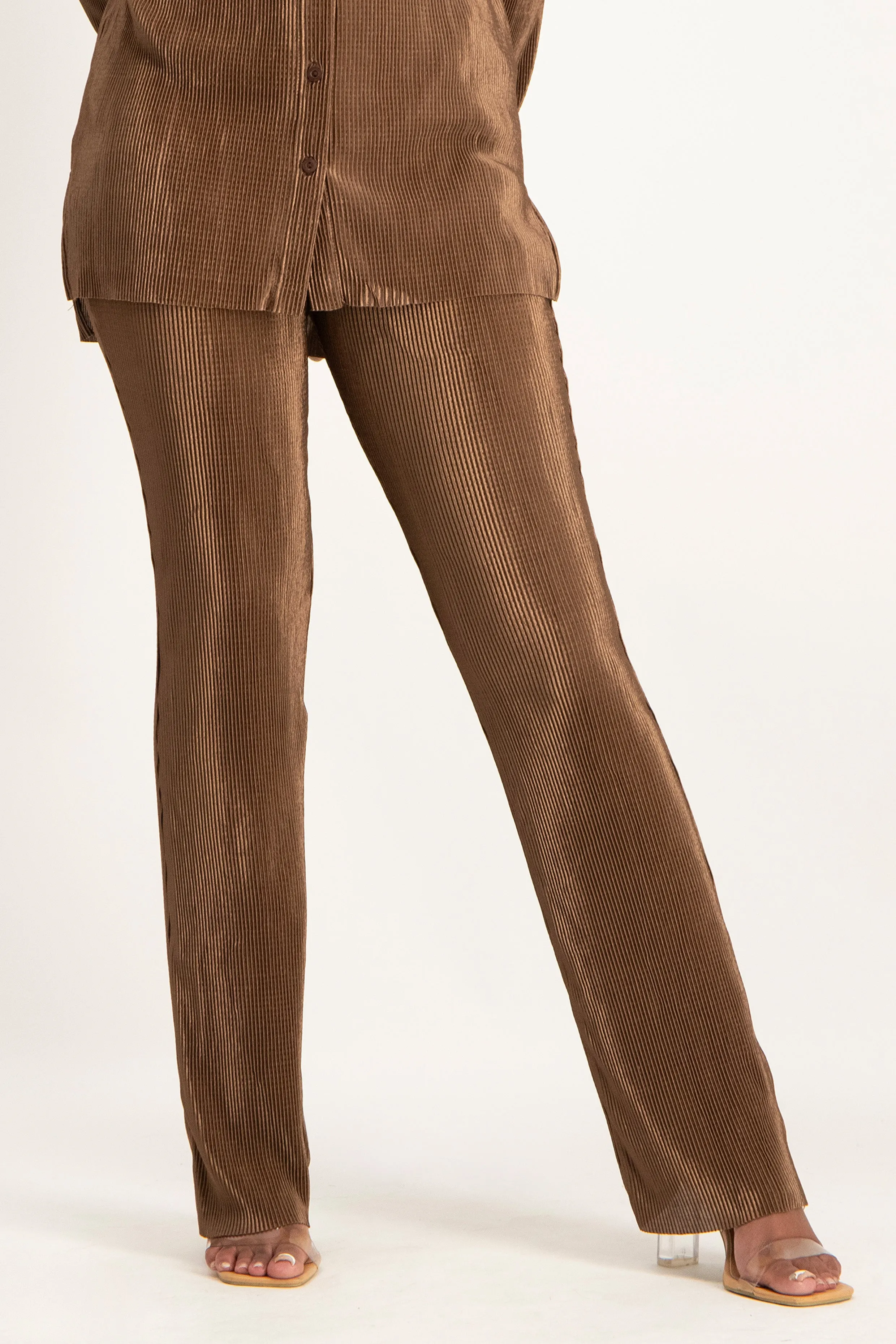 Plisse Slim Fit Pants