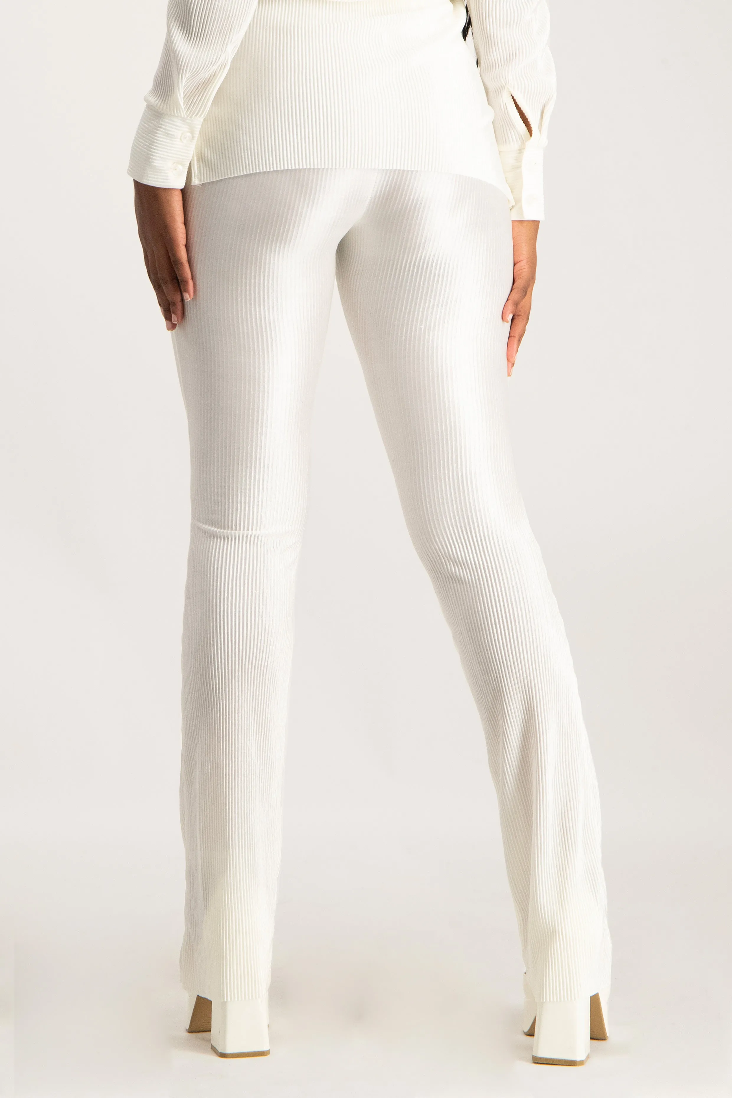 Plisse Slim Fit Pants