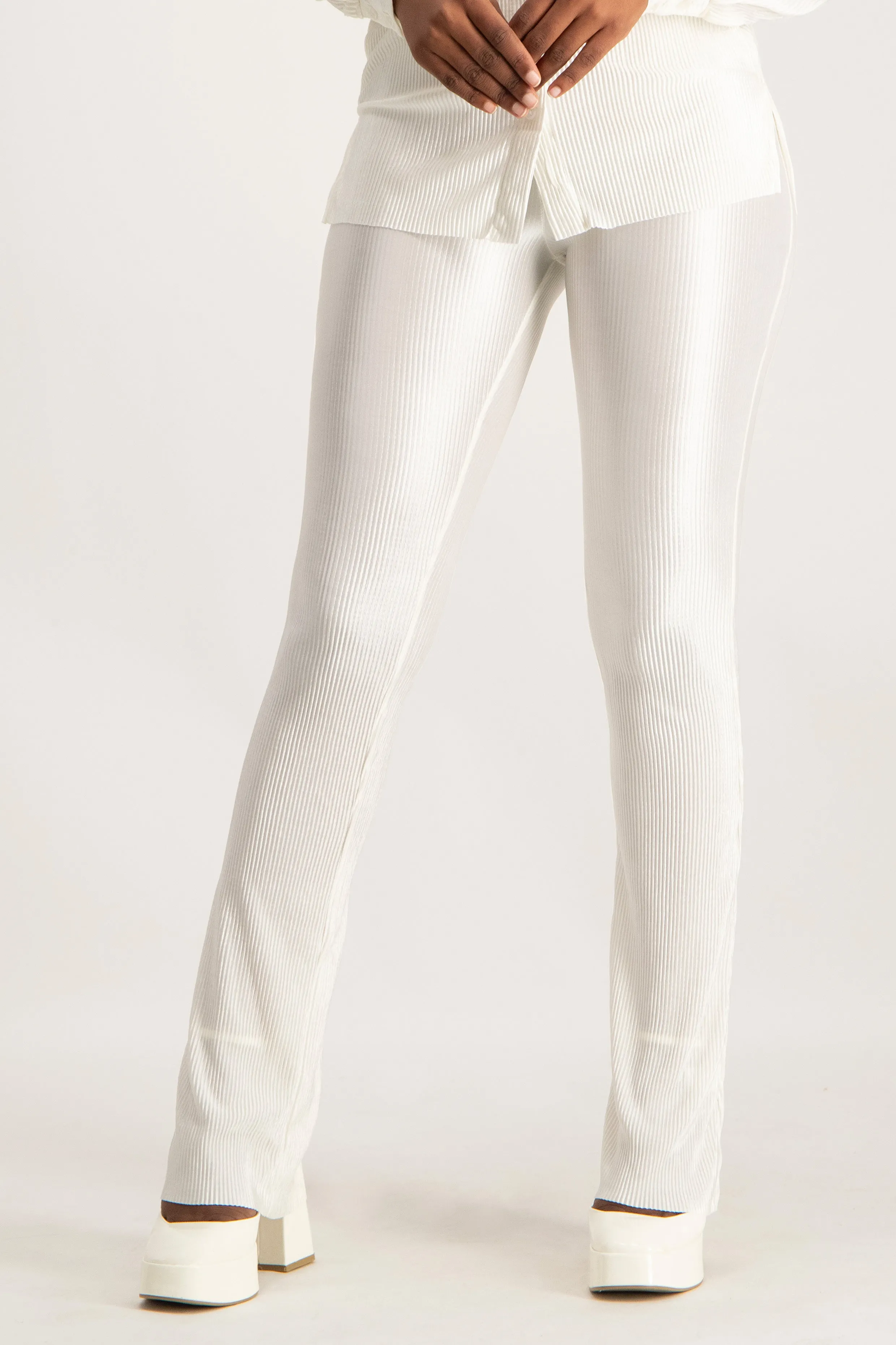 Plisse Slim Fit Pants