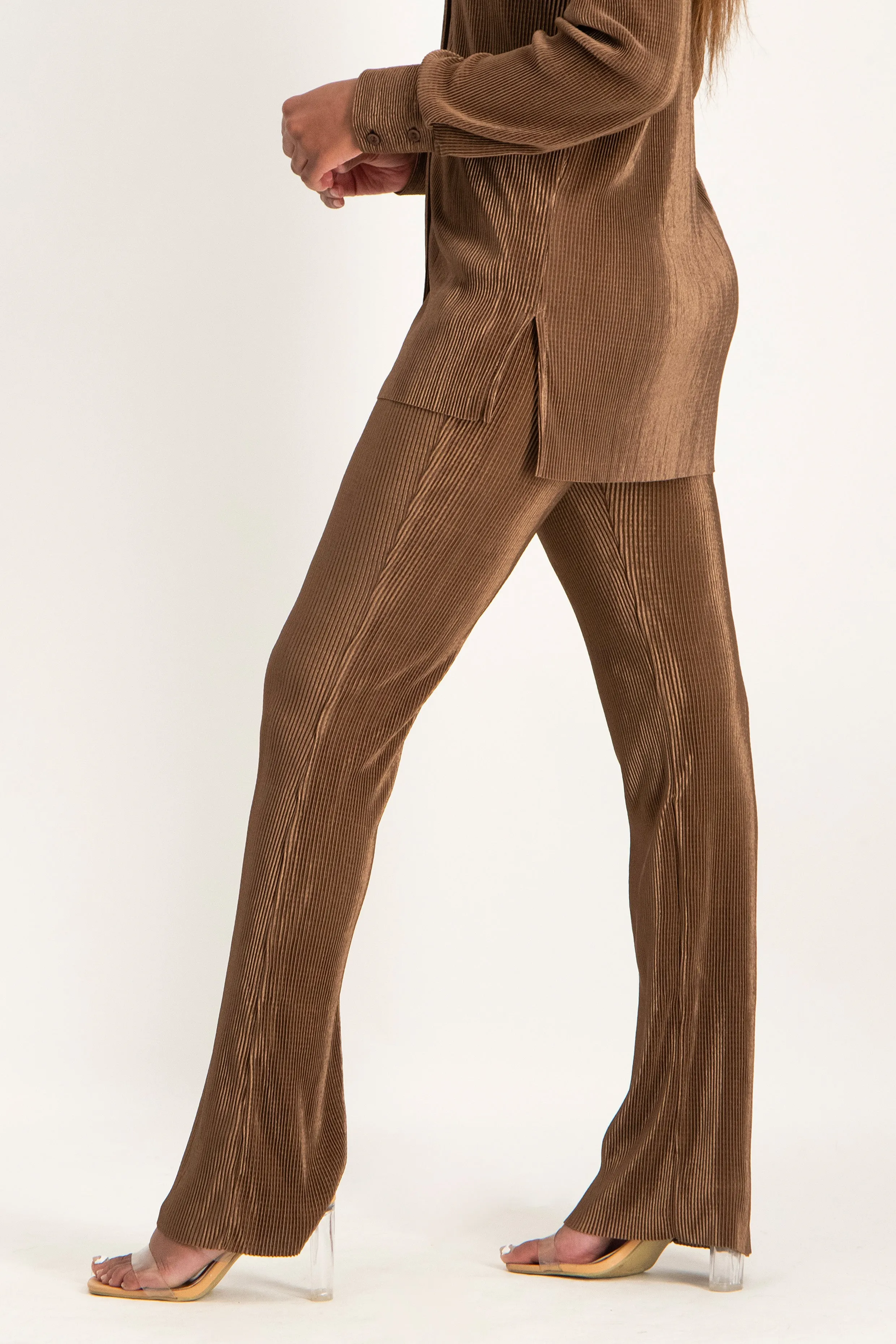 Plisse Slim Fit Pants
