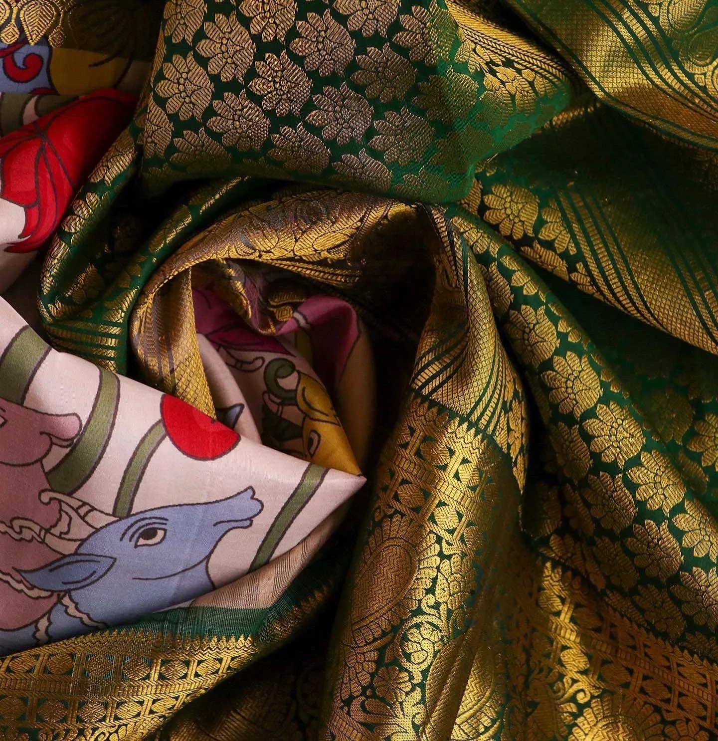 Pure kanchi pen kalamkari Saree in kanchi border | kanchi saree | Authentic pattu Saree | Handloom Saree | pattu saree