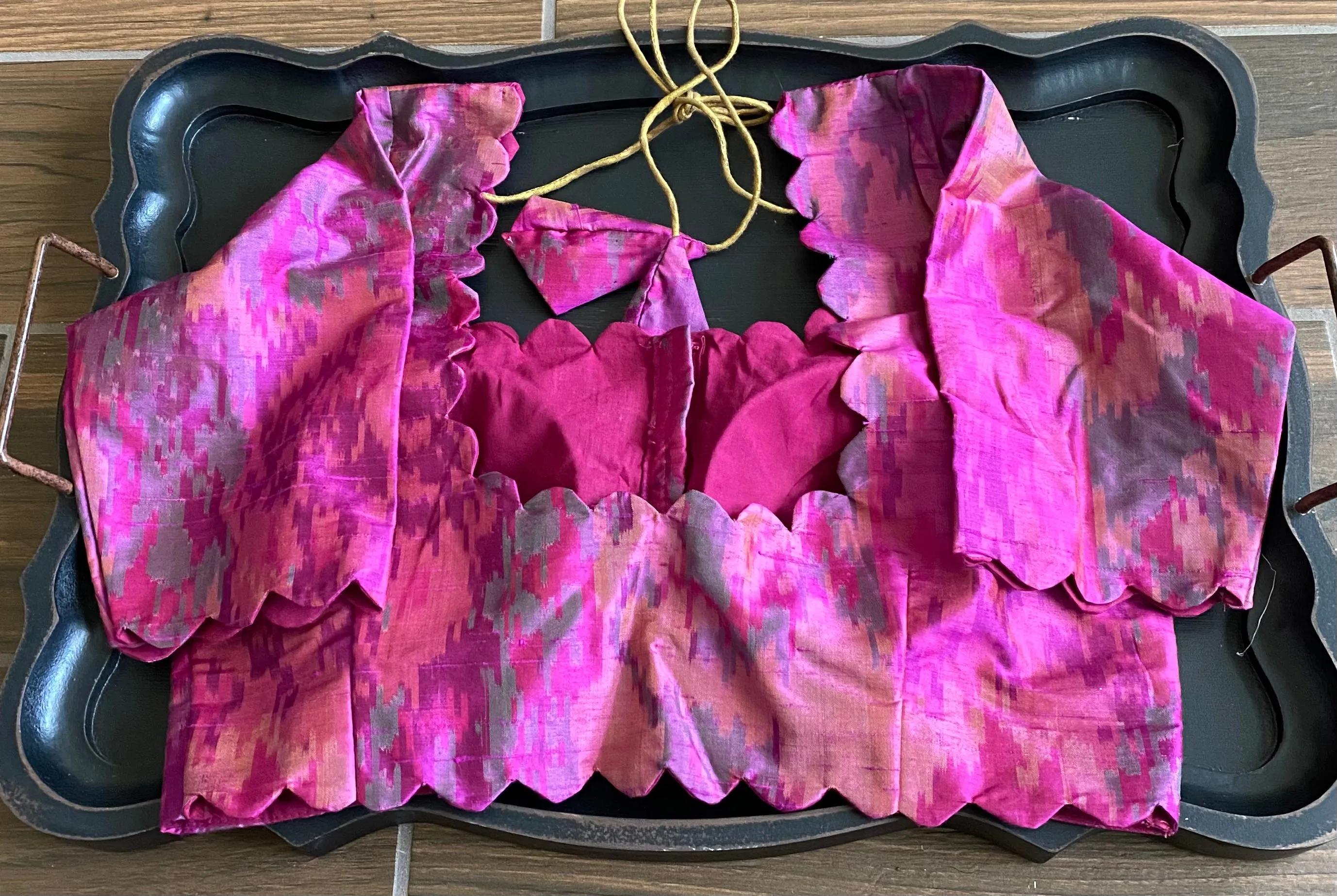 Pure Raw Silk Ikkat Blouse(Shipping included)