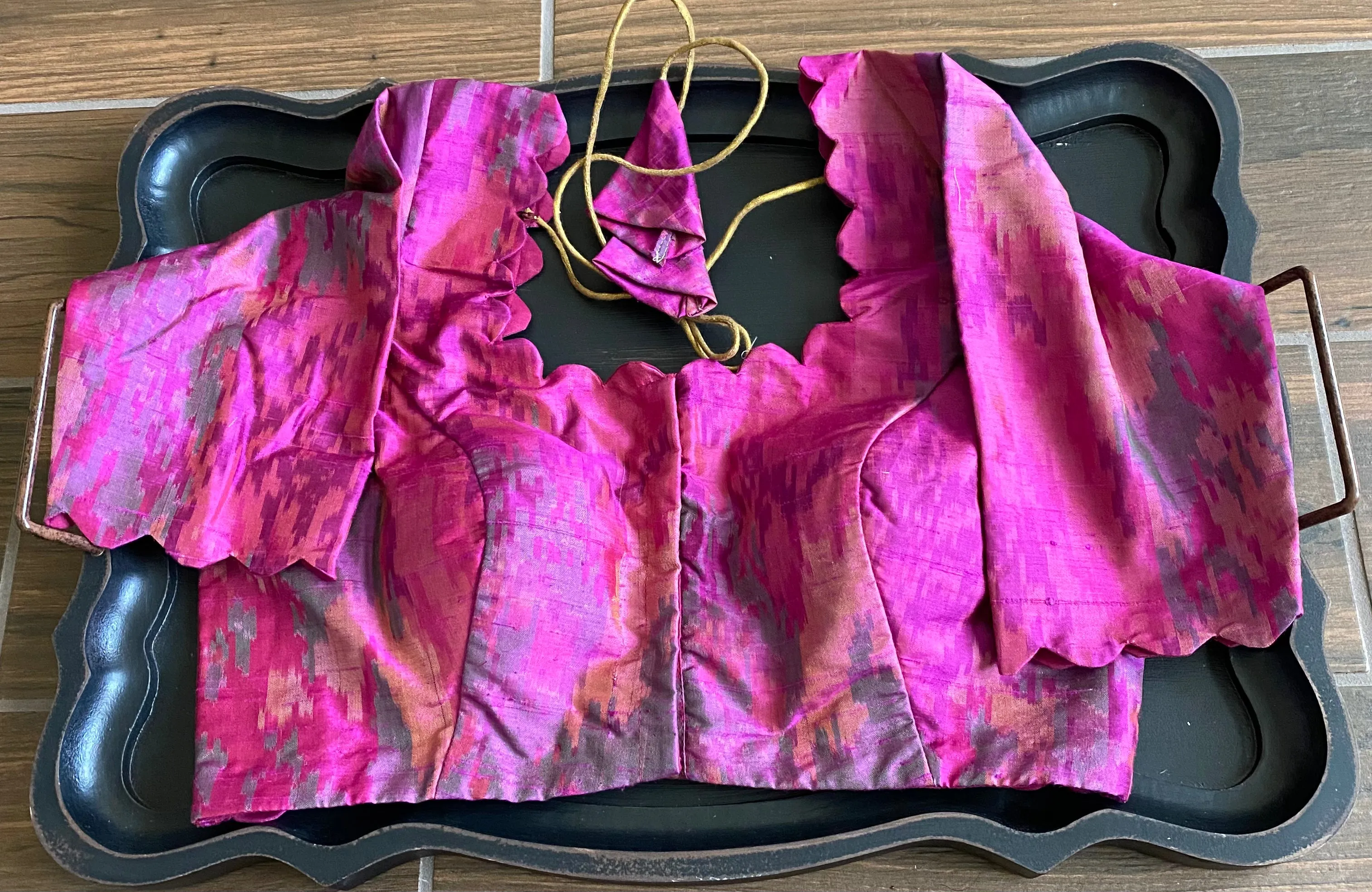 Pure Raw Silk Ikkat Blouse(Shipping included)