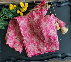 Pure Silk Pink Benaras Brocade Blouse(Shipping included)