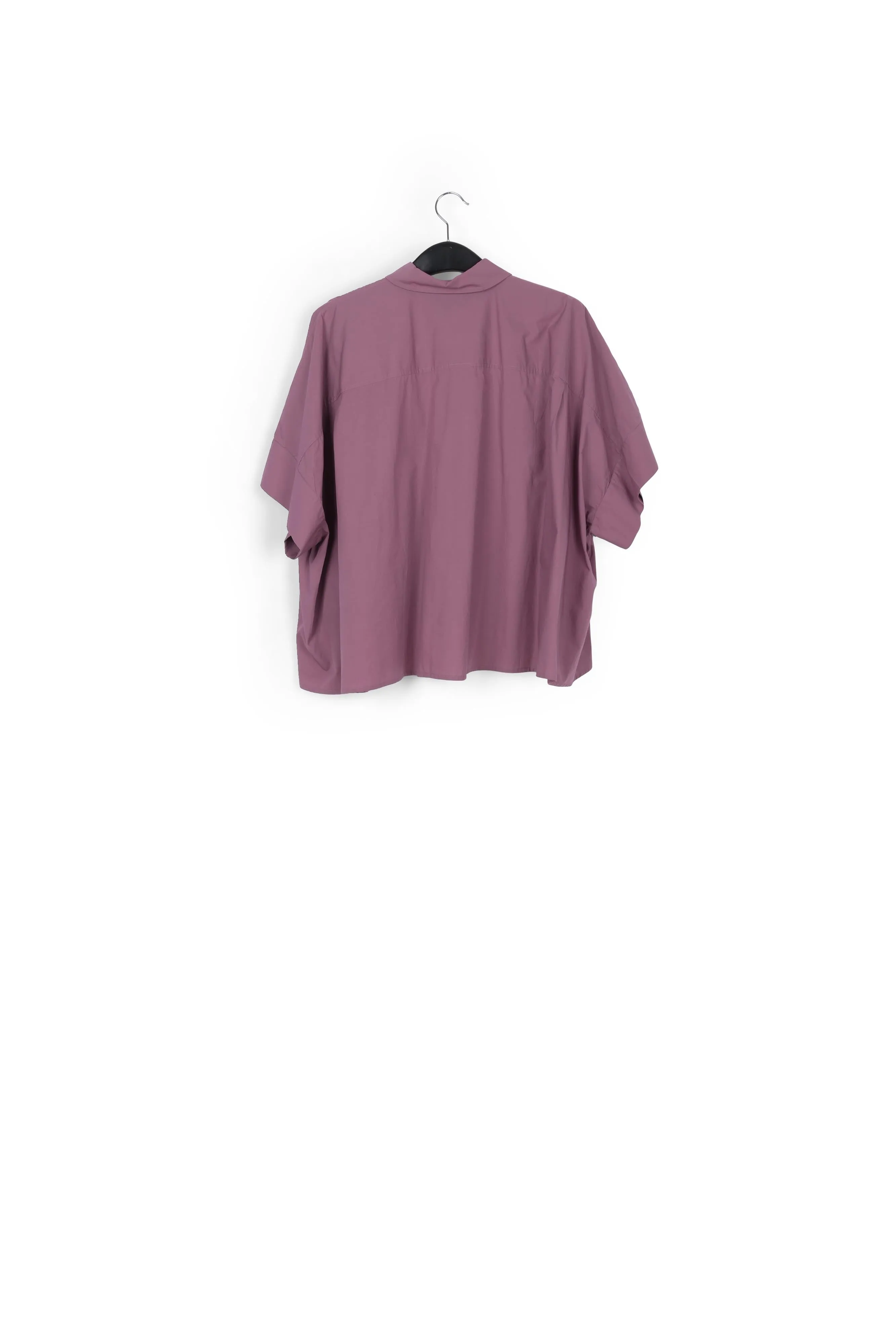 Purple oversized cotton-poplin buttoned shirt