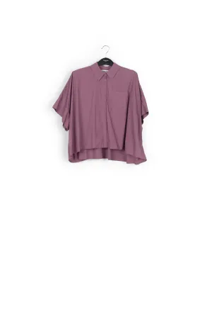 Purple oversized cotton-poplin buttoned shirt