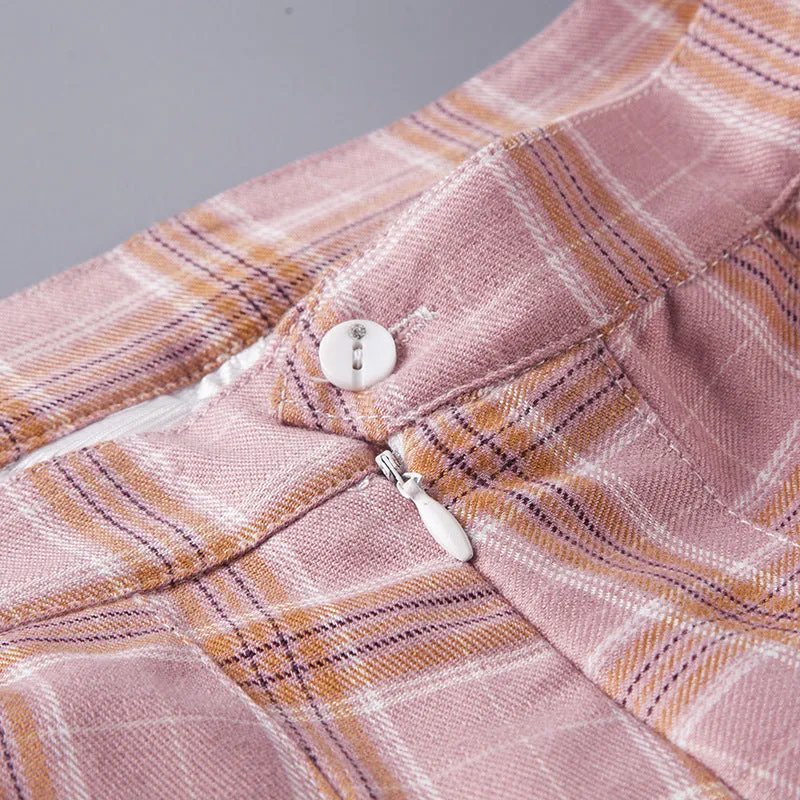 "9 COLORS PLAID" PLEATED SKIRT  K112205