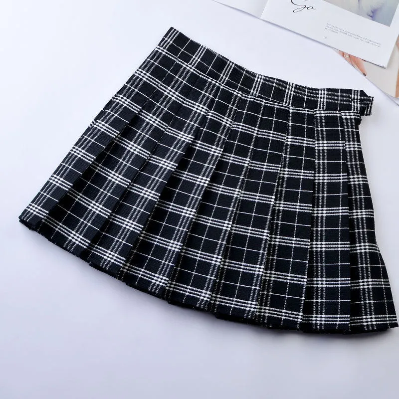 "9 COLORS PLAID" PLEATED SKIRT  K112205