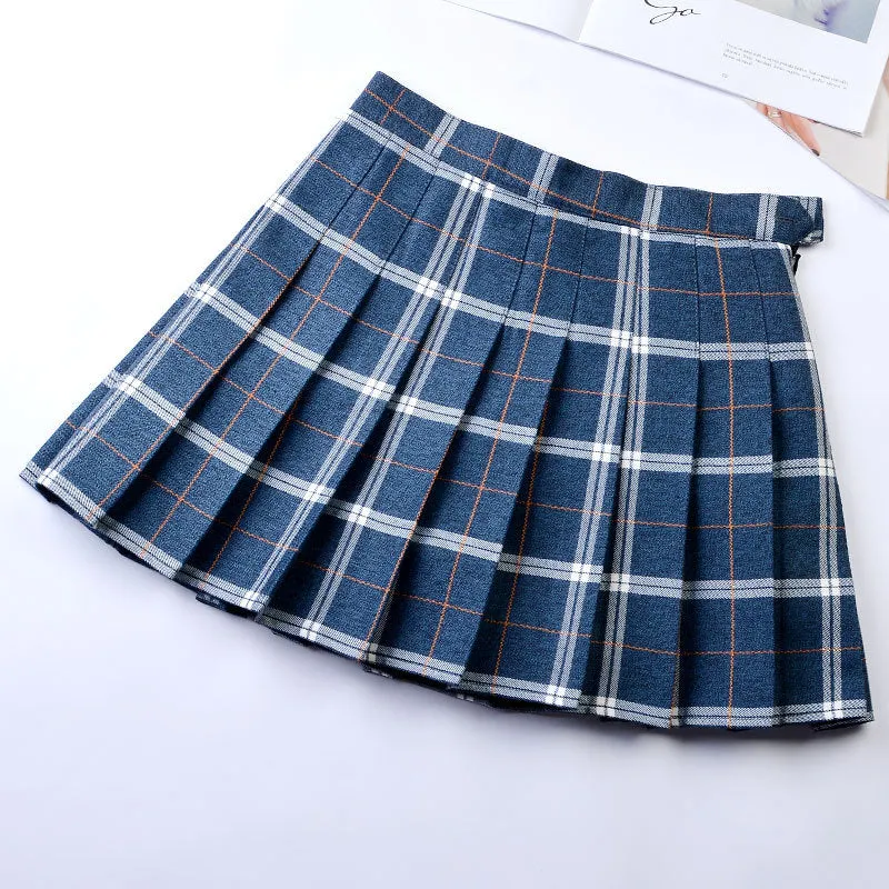 "9 COLORS PLAID" PLEATED SKIRT  K112205