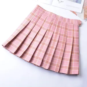 "9 COLORS PLAID" PLEATED SKIRT  K112205