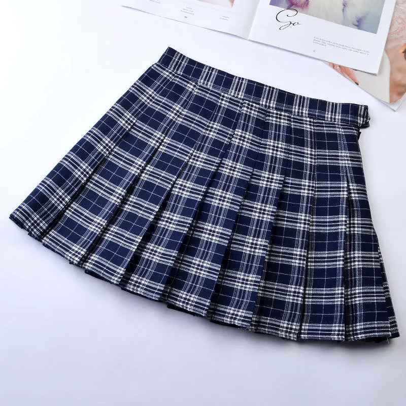 "9 COLORS PLAID" PLEATED SKIRT  K112205