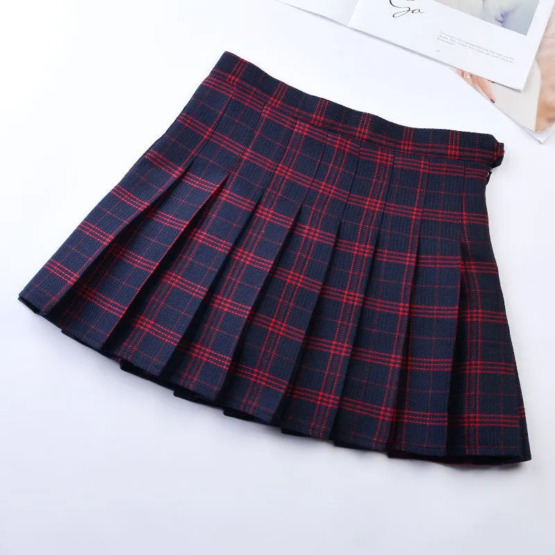 "9 COLORS PLAID" PLEATED SKIRT  K112205