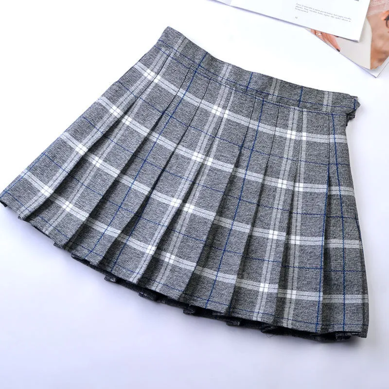 "9 COLORS PLAID" PLEATED SKIRT  K112205