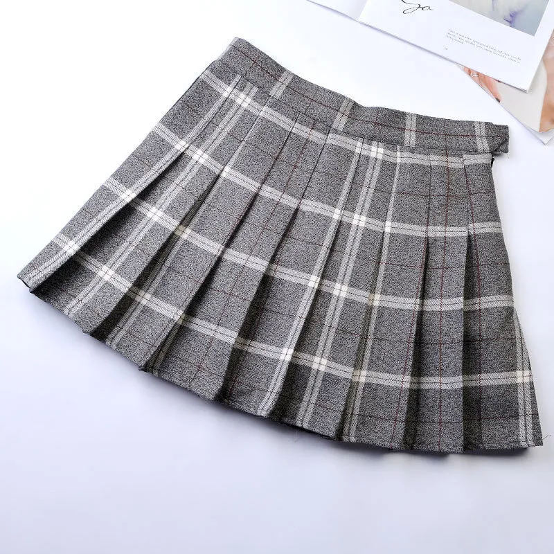 "9 COLORS PLAID" PLEATED SKIRT  K112205
