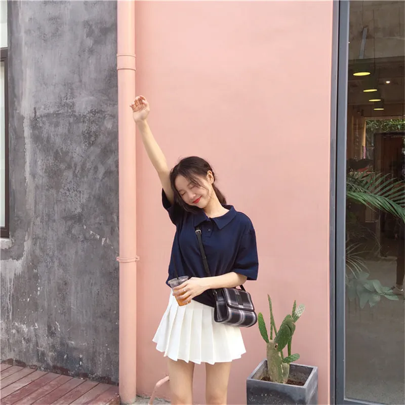 "WHITE/BLACK/GRAY HIGH WAIST" PLEATED SKIRT K082903