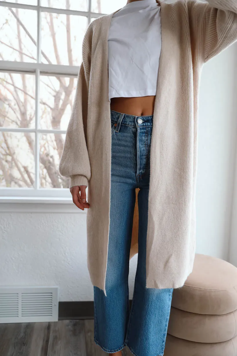 Rae: Duster Cardigan in Cream