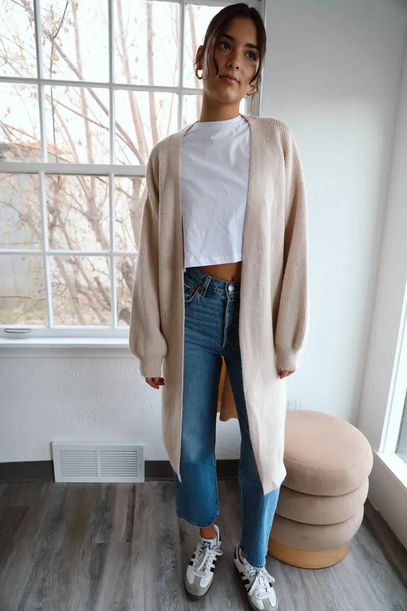 Rae: Duster Cardigan in Cream