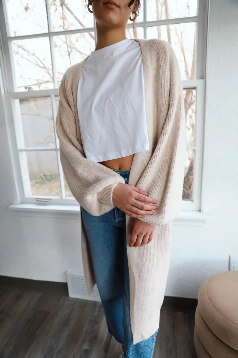 Rae: Duster Cardigan in Cream