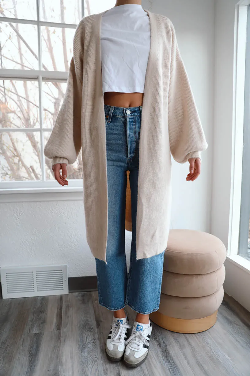 Rae: Duster Cardigan in Cream