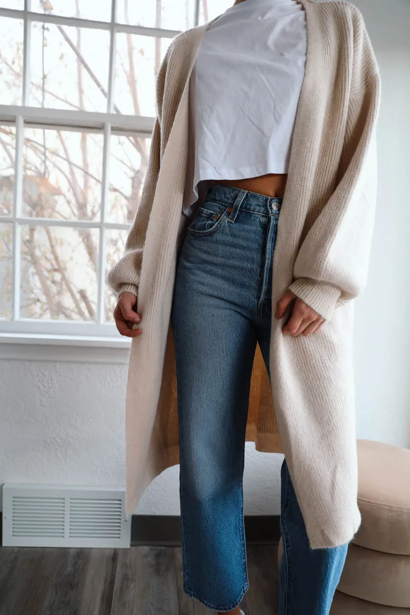 Rae: Duster Cardigan in Cream