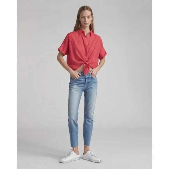 RAG &amp; Bone Blue High-rise Ankle Skinny Jeans In Helena