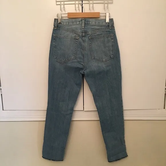 RAG &amp; Bone Blue High-rise Ankle Skinny Jeans In Helena