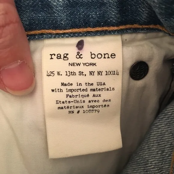 RAG &amp; Bone Blue High-rise Ankle Skinny Jeans In Helena