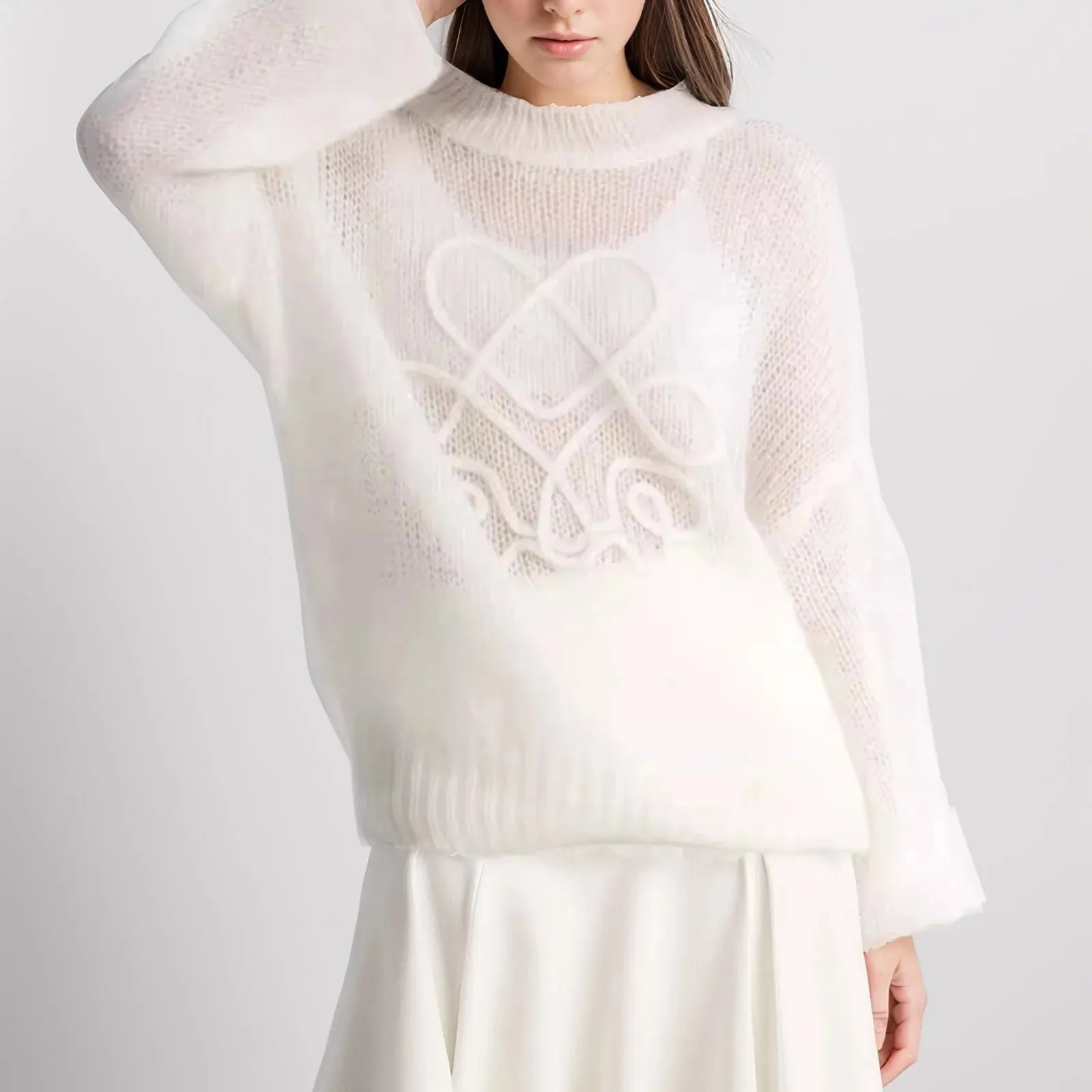 Rainbow Striped Oversized Loose Fit Sweater Pullover Long Sleeve Fall Casual Knit Tops Sweater Chunky Round Neck Jumpers