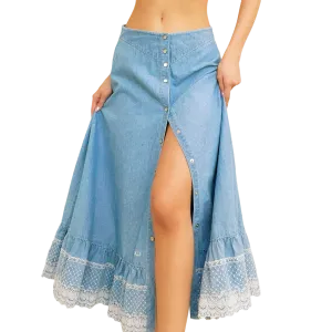 Ralph Lauren Vintage Chambray Skirt (XS/S)