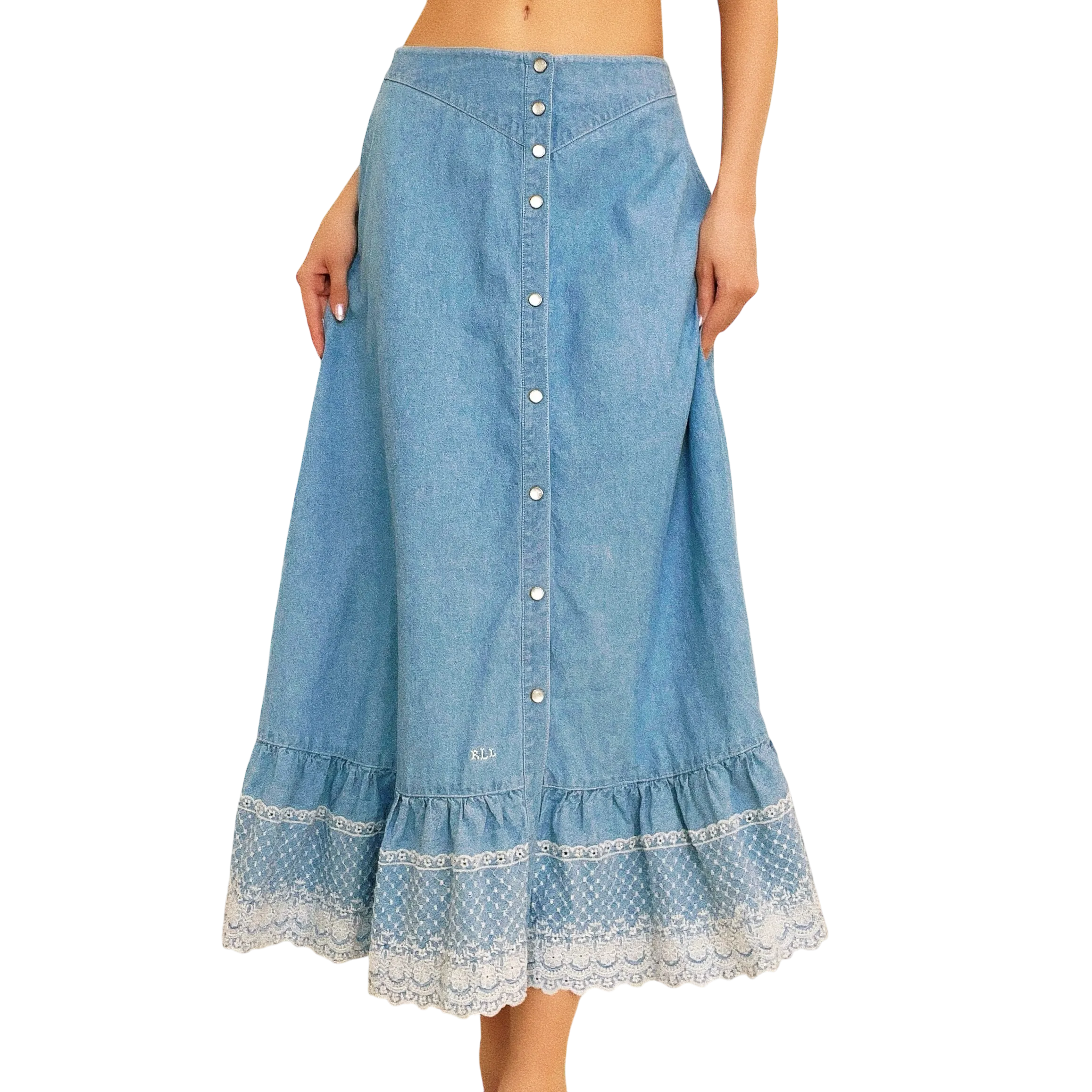 Ralph Lauren Vintage Chambray Skirt (XS/S)