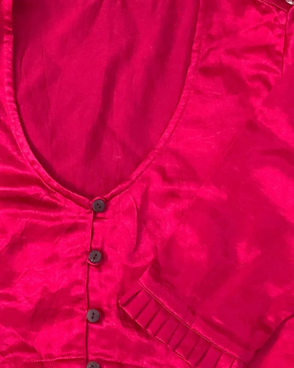 Rani Block Printed Crop Top Mashru Silk Blouse