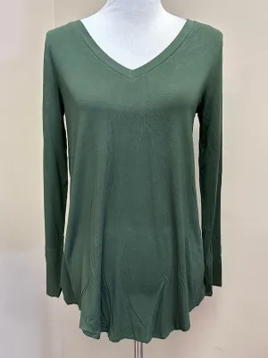 Rayon V-Neck Long Sleeve