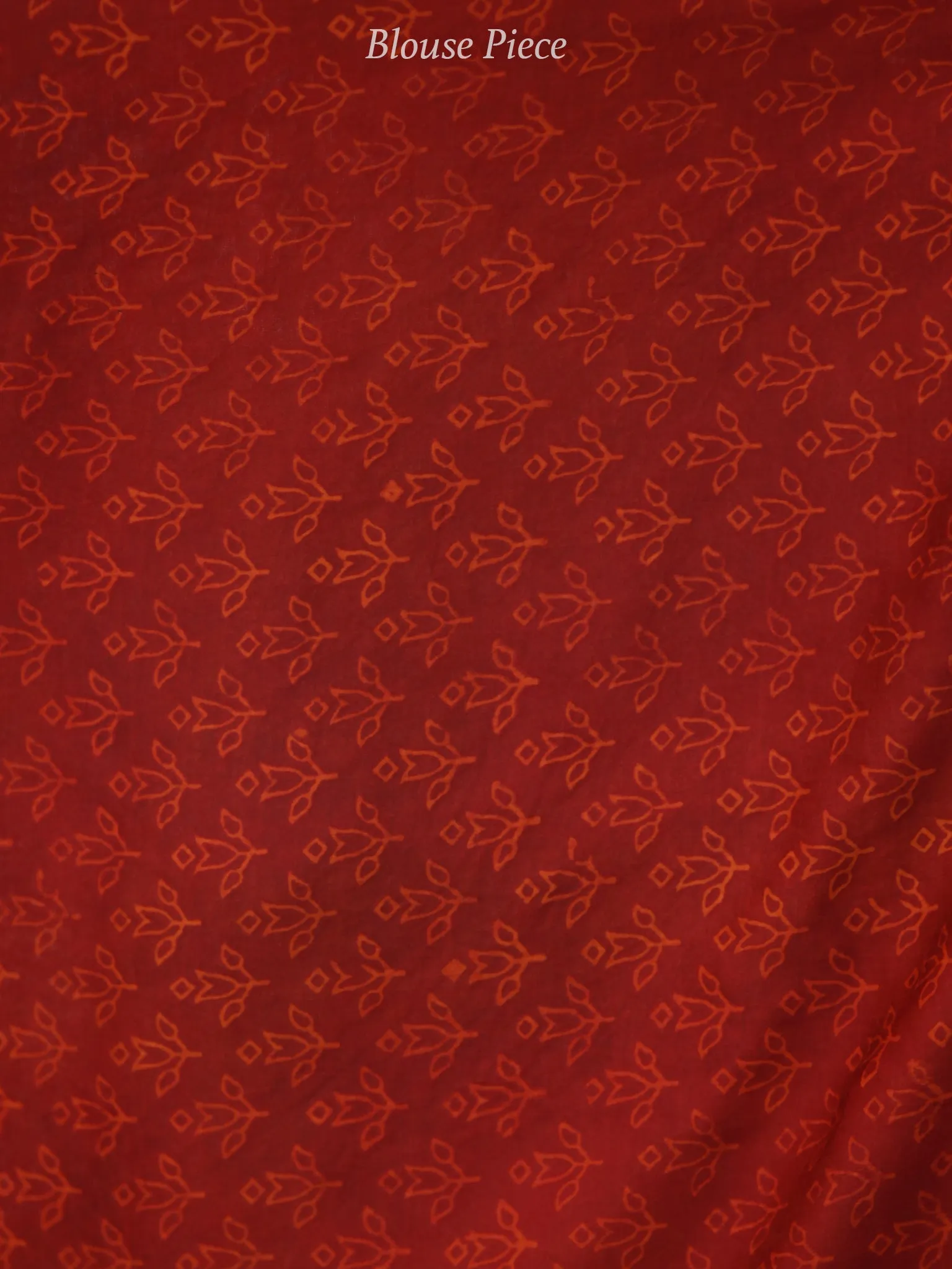 Red Black Green Ajrakh Hand Block Printed Modal Silk Saree in Natural Colors - S031703725
