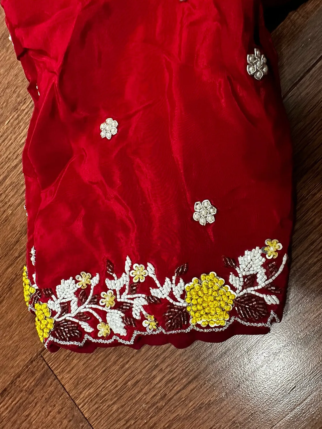 Red Blouse Zardhosi work designer blouse -Pattu Saree Blouse -Maggam work blouse - red Blouse